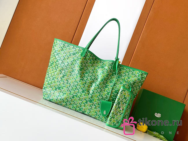 Goyardine Canvas Saint Louis GM Bag Meadow Green - 40x20x32cm - 1