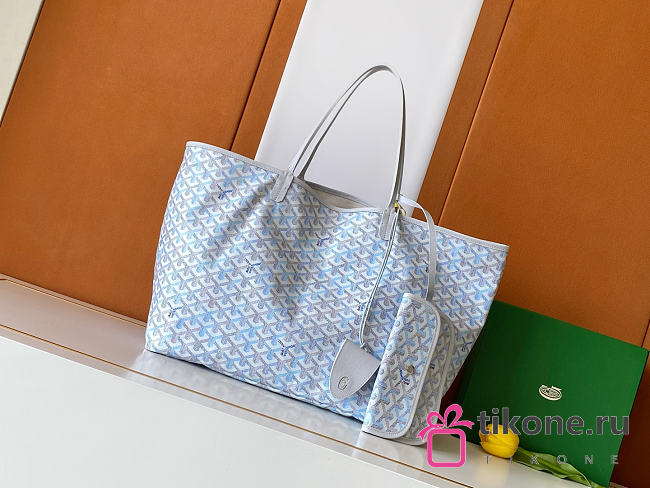 Goyardine Canvas Saint Louis GM Bag Polar Blue - 40x20x32cm - 1
