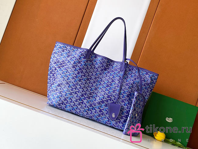 Goyardine Canvas Saint Louis GM Bag Blueberry Violet - 40x20x32cm - 1