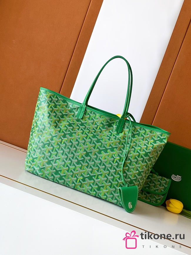 Goyardine Canvas Anjou PM Bag Meadow Green - 33x14.5x28cm - 1