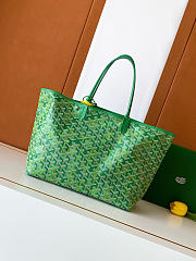 Goyardine Canvas Anjou PM Bag Meadow Green - 33x14.5x28cm - 4