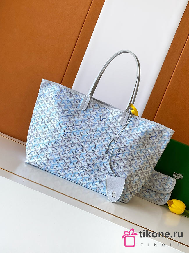 Goyardine Canvas Anjou PM Bag Polar Blue - 33x14.5x28cm - 1