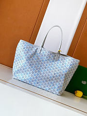 Goyardine Canvas Anjou PM Bag Polar Blue - 33x14.5x28cm - 4