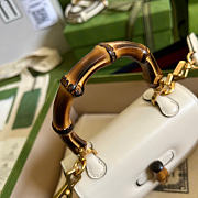 Gucci Bamboo 1947 Mini Bag White Leather - 17x12x7.5cm - 4