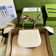 Gucci Bamboo 1947 Mini Bag White Leather - 17x12x7.5cm - 2