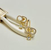 Dior Petit CD Earrings Gold-Finish Metal and Sparkling Crystals - 1