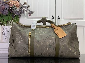 LV Keepall 50 Backpack Monogram Surplus Canvas Khaki Green M26964 - 50x29x34cm