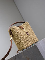 YSL Le 37 Mini In Raffia In Natural - 15x13x6cm - 6