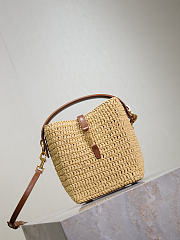 YSL Le 37 Mini In Raffia In Natural - 15x13x6cm - 3