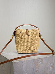 YSL Le 37 Mini In Raffia In Natural - 15x13x6cm - 2