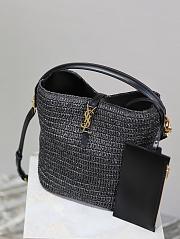 YSL Le 37 In Raffia In Black - 25x20x16cm - 2