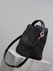 YSL Le 37 In Raffia In Black - 25x20x16cm - 3
