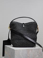 YSL Le 37 In Raffia In Black - 25x20x16cm - 6