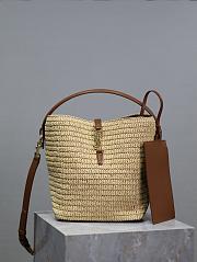 YSL Le 37 In Raffia In Natural - 25x20x16cm - 1