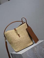 YSL Le 37 In Raffia In Natural - 25x20x16cm - 6
