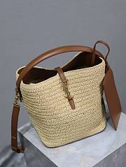 YSL Le 37 In Raffia In Natural - 25x20x16cm - 2