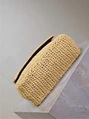 YSL Niki Mini In Raffia Natural And Brown - 18x12.5x5cm - 6