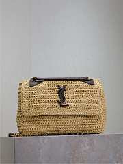YSL Niki Mini In Raffia Natural And Brown - 18x12.5x5cm - 5