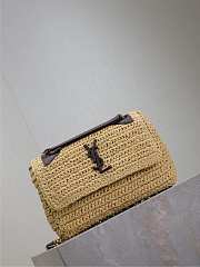 YSL Niki Mini In Raffia Natural And Brown - 18x12.5x5cm - 4
