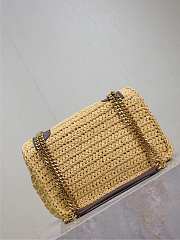 YSL Niki Mini In Raffia Natural And Brown - 18x12.5x5cm - 2
