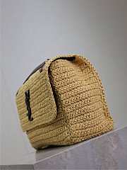 YSL Niki Medium In Raffia Natural And Brown - 28x20x8.5cm - 5