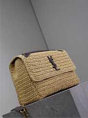 YSL Niki Medium In Raffia Natural And Brown - 28x20x8.5cm - 4