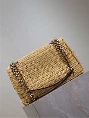 YSL Niki Medium In Raffia Natural And Brown - 28x20x8.5cm - 2