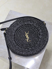 YSL Round Bag in Raffia Crossbody Bag Black - 21.5x21.5x4.5cm - 2