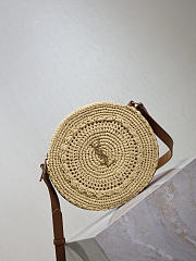 YSL Round Bag in Raffia Crossbody Bag Natural - 21.5x21.5x4.5cm - 4