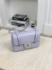 Chanel Clutch with Leather Strap Grained Shiny Calfskin & Gold-Tone Metal Purple - 17x11.5x5cm - 2