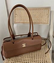 Chanel Small Tote Grained Calfskin & Gold-Tone Metal Brown - 30.5x15x11.5cm - 3