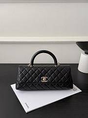 Chanel Maxi Flap Bag With Top Handle Grained Calfskin & Gold-Tone Metal Black - 31x12.5x7cm - 4