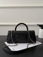 Chanel Maxi Flap Bag With Top Handle Grained Calfskin & Gold-Tone Metal Black - 31x12.5x7cm - 3