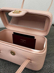Chanel Long Vanity With Leather Strap Grained Shiny Calfskin & Gold-Tone Metal Light Pink - 17x9.5x8cm - 4