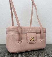 Chanel Long Vanity With Leather Strap Grained Shiny Calfskin & Gold-Tone Metal Light Pink - 17x9.5x8cm - 3