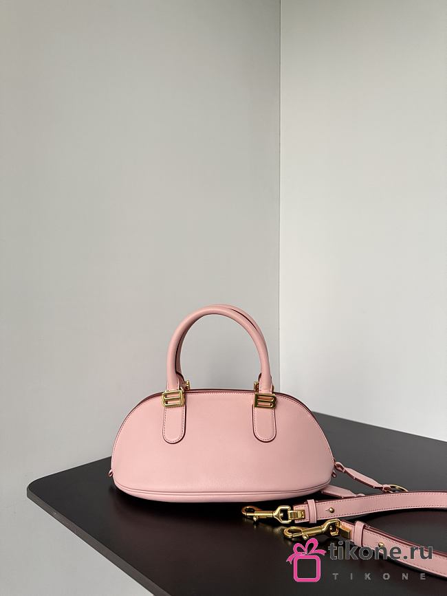 Balenciaga Bolero Bowling Bag Mini in Rose Quartz Smooth Calfskin Aged Gold - 30x13x16cm - 1