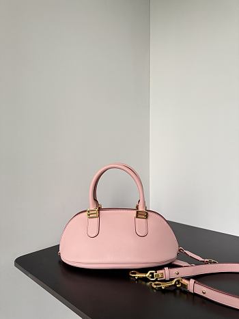 Balenciaga Bolero Bowling Bag Mini in Rose Quartz Smooth Calfskin Aged Gold - 30x13x16cm