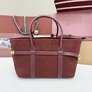 Loro Piana Ghiera Shopper Small Calfskin Glazed Moka (H1DY) - 28x19x12cm - 3
