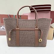 Loro Piana Ghiera Shopper Large Silk Oak/Red/White/Dark Brown/Brown Tan (F7ZR)- 40x26x18cm - 3