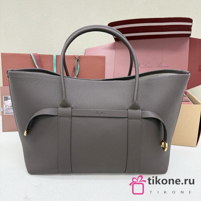 Loro Piana Ghiera Shopper Large Calfskin Chocolate - 40x26x18cm - 1