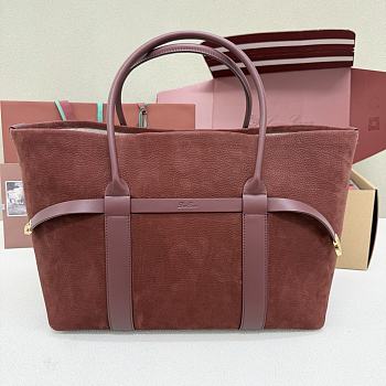 Loro Piana Ghiera Shopper Large Calfskin Glazed Moka (H1DY) - 40x26x18cm
