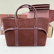 Loro Piana Ghiera Shopper Large Calfskin Glazed Moka (H1DY) - 40x26x18cm - 3