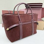 Loro Piana Ghiera Shopper Large Calfskin Glazed Moka (H1DY) - 40x26x18cm - 4