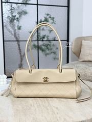 Chanel Small Tote Grained Calfskin & Gold-Tone Metal Beige - 30.5x15x11.5cm - 1
