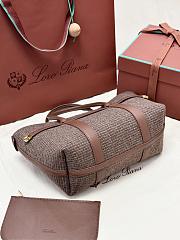 Loro Piana Ghiera Shopper Small Silk Oak/Red/White/Dark Brown/Brown Tan (F7ZR) - 28x19x12cm - 6