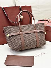 Loro Piana Ghiera Shopper Small Silk Oak/Red/White/Dark Brown/Brown Tan (F7ZR) - 28x19x12cm - 2