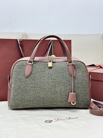 Loro Piana Medium Needle Bag Cashmere, Virgin Wool, Silk Countryside Sage (B5NA) - 40.5x20x20cm