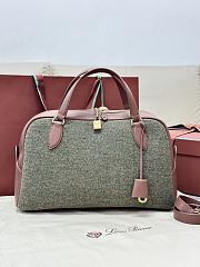 Loro Piana Medium Needle Bag Cashmere, Virgin Wool, Silk Countryside Sage (B5NA) - 40.5x20x20cm - 6