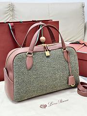 Loro Piana Medium Needle Bag Cashmere, Virgin Wool, Silk Countryside Sage (B5NA) - 40.5x20x20cm - 4