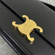 Celine Medium Triomphe Folio In Shiny Calfskin Black - 25.5x14x7.5cm - 6